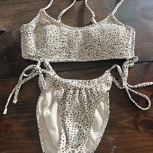 Xhilaration Black and White Polka Dot Bikini